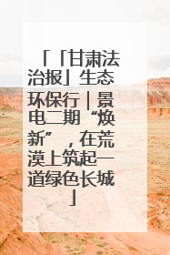 「甘肃法治报」生态环保行｜景电二期“焕新”，在荒漠上筑起一道绿色长城