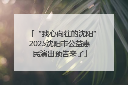 “我心向往的沈阳”2025沈阳市公益惠民演出预告来了