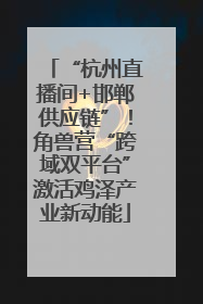 “杭州直播间+邯郸供应链”！角兽营“跨域双平台”激活鸡泽产业新动能