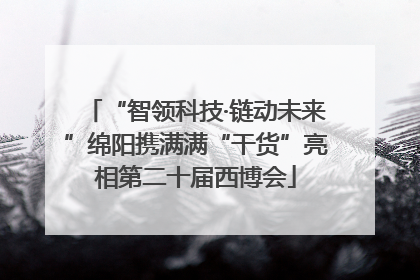 “智领科技·链动未来”绵阳携满满“干货”亮相第二十届西博会