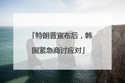 特朗普宣布后，韩国紧急商讨应对