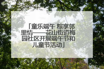 童乐端午 粽享邻里情——花山街道梅园社区开展端午节和儿童节活动