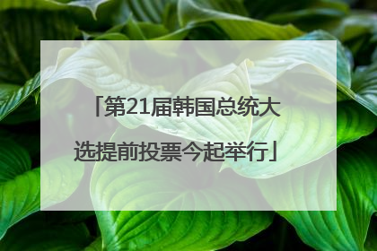 第21届韩国总统大选提前投票今起举行