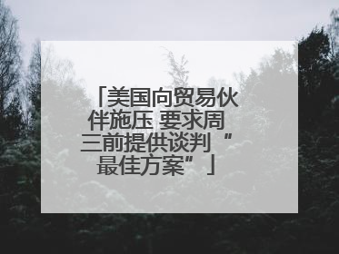 美国向贸易伙伴施压 要求周三前提供谈判“最佳方案”