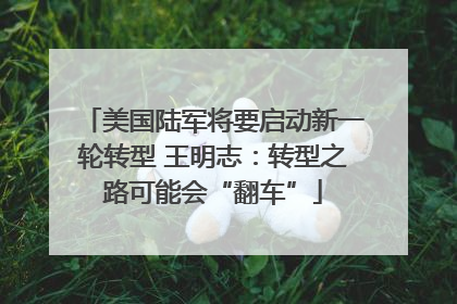 美国陆军将要启动新一轮转型 王明志：转型之路可能会“翻车”