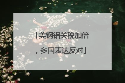 美钢铝关税加倍，多国表达反对