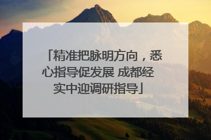精准把脉明方向，悉心指导促发展 成都经实中迎调研指导