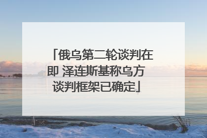 俄乌第二轮谈判在即 泽连斯基称乌方谈判框架已确定