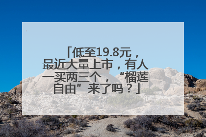 低至19.8元，最近大量上市，有人一买两三个，“榴莲自由”来了吗？