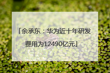 余承东：华为近十年研发费用为12490亿元