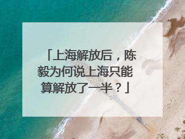 上海解放后，陈毅为何说上海只能算解放了一半？
