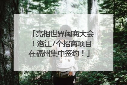 亮相世界闽商大会！洛江7个招商项目在福州集中签约！
