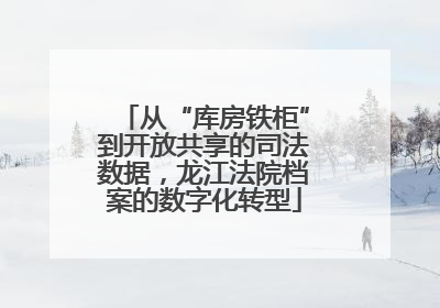 从“库房铁柜”到开放共享的司法数据，龙江法院档案的数字化转型