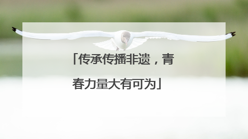 传承传播非遗，青春力量大有可为