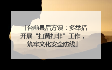 台前县后方镇：多举措开展“扫黄打非”工作，筑牢文化安全防线
