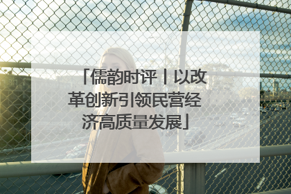 儒韵时评丨以改革创新引领民营经济高质量发展