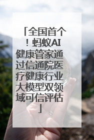 全国首个！蚂蚁AI健康管家通过信通院医疗健康行业大模型双领域可信评估