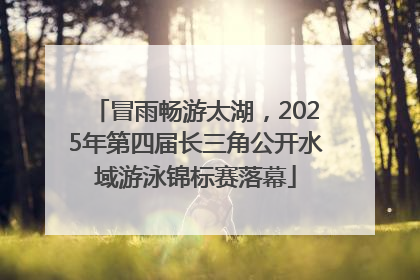 冒雨畅游太湖，2025年第四届长三角公开水域游泳锦标赛落幕