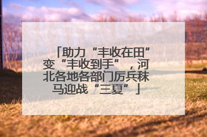 助力“丰收在田”变“丰收到手”，河北各地各部门厉兵秣马迎战“三夏”