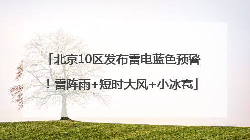 北京10区发布雷电蓝色预警！雷阵雨+短时大风+小冰雹