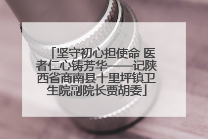 坚守初心担使命 医者仁心铸芳华——记陕西省商南县十里坪镇卫生院副院长贾胡委