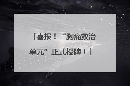 喜报！“胸痛救治单元”正式授牌！