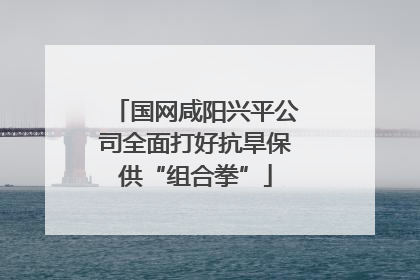 国网咸阳兴平公司全面打好抗旱保供“组合拳”