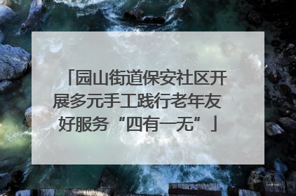 园山街道保安社区开展多元手工践行老年友好服务“四有一无”