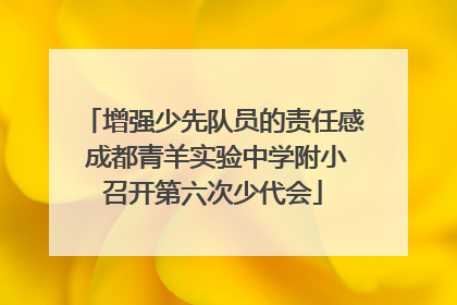 增强少先队员的责任感 成都青羊实验中学附小召开第六次少代会