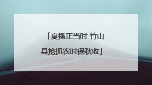 夏播正当时 竹山县抢抓农时保秋收