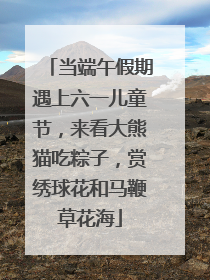 当端午假期遇上六一儿童节，来看大熊猫吃粽子，赏绣球花和马鞭草花海
