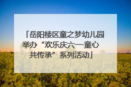 岳阳楼区童之梦幼儿园举办“欢乐庆六一·童心共传承”系列活动