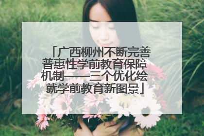 广西柳州不断完善普惠性学前教育保障机制——三个优化绘就学前教育新图景