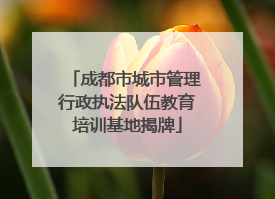 成都市城市管理行政执法队伍教育培训基地揭牌