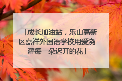 成长加油站，乐山高新区嘉祥外国语学校用爱浇灌每一朵迟开的花