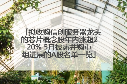 拟收购信创服务器龙头的芯片概念股年内涨超220% 5月披露并购重组进展的A股名单一览