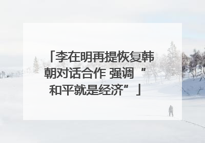 李在明再提恢复韩朝对话合作 强调“和平就是经济”