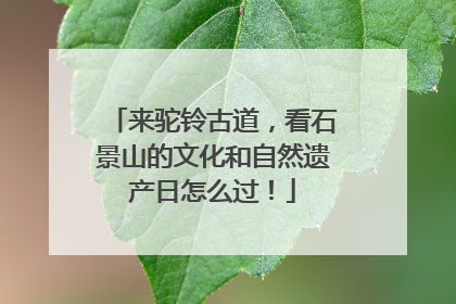来驼铃古道，看石景山的文化和自然遗产日怎么过！