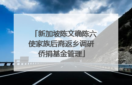 新加坡陈文确陈六使家族后裔返乡调研侨捐基金管理