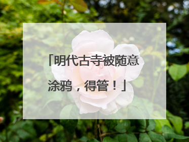 明代古寺被随意涂鸦，得管！
