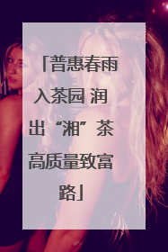 普惠春雨入茶园 润出“湘”茶高质量致富路