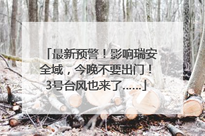最新预警！影响瑞安全域，今晚不要出门！3号台风也来了……