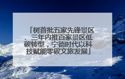 树首批五家先锋景区、三年内推百家景区低碳转型，宁德时代以科技赋能零碳文旅发展