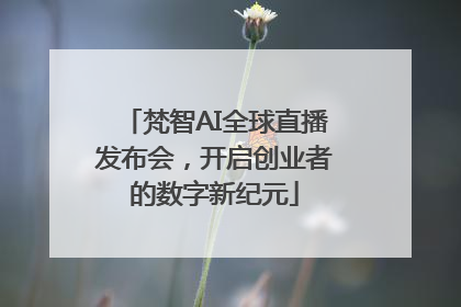 梵智AI全球直播发布会，开启创业者的数字新纪元