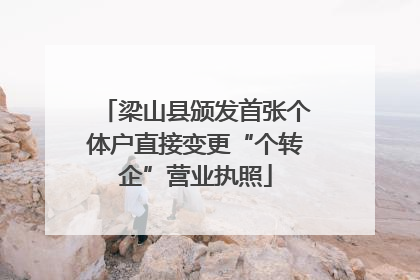 梁山县颁发首张个体户直接变更“个转企”营业执照