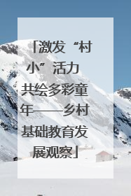 激发“村小”活力 共绘多彩童年——乡村基础教育发展观察