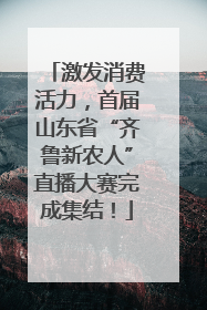 激发消费活力，首届山东省“齐鲁新农人”直播大赛完成集结！