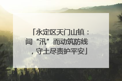 永定区天门山镇：闻“汛”而动筑防线，守土尽责护平安