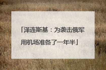 泽连斯基：为袭击俄军用机场准备了一年半