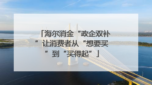 海尔消金“政企双补”让消费者从“想要买”到“买得起”